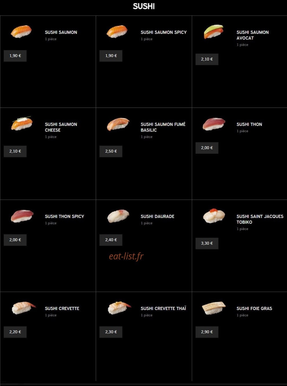Yapan sushi — carte page 4