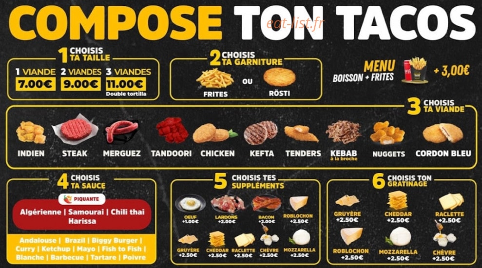 Yellow tacos — carte page 1