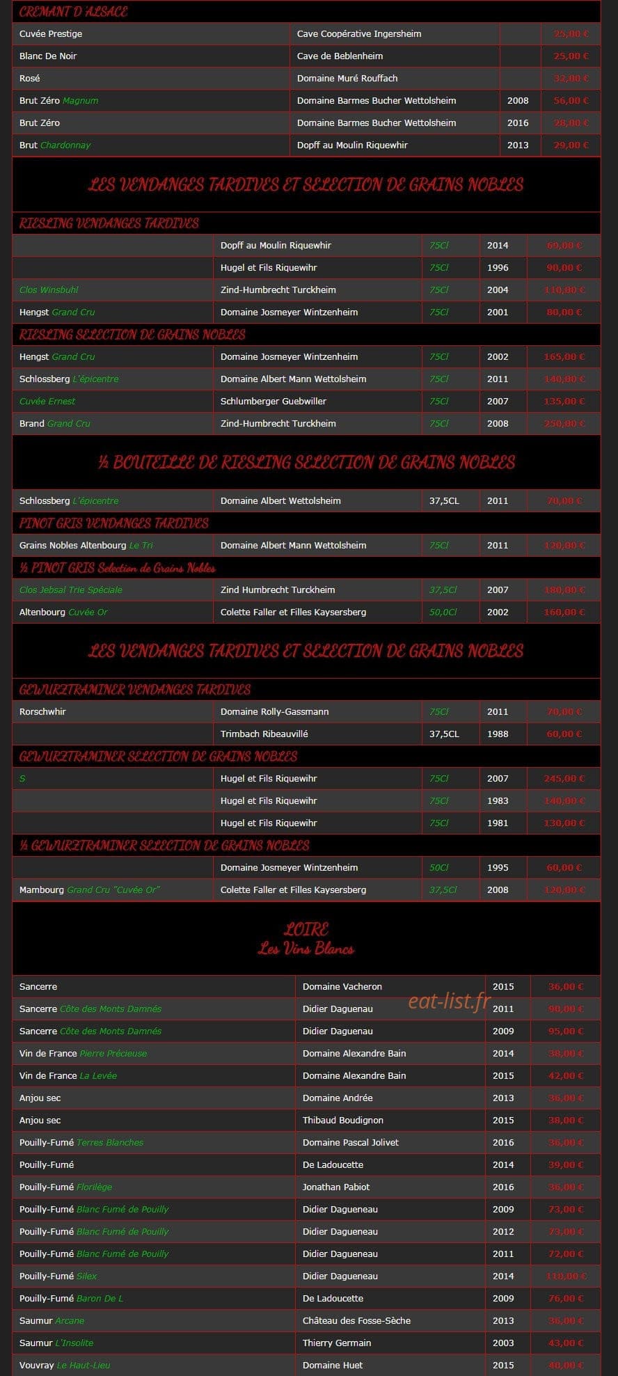 La Taverne Alsacienne — carte page 6