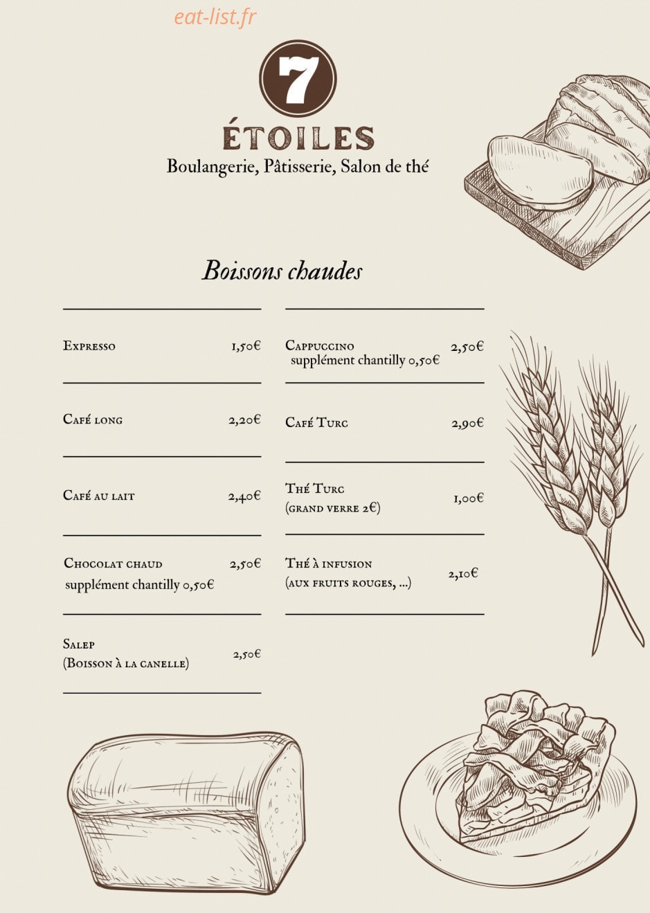 7 Etoiles — carte page 7
