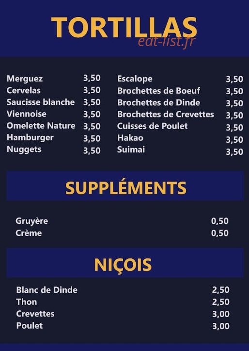 Au Petit Gourmet — carte page 1