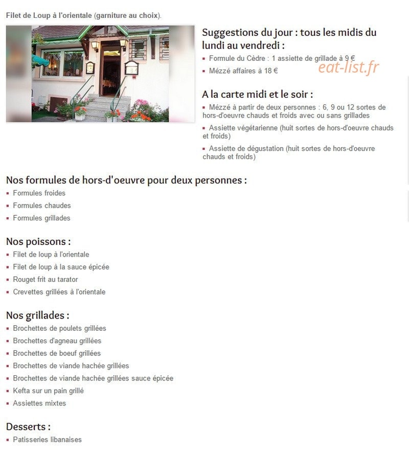 Au Vieux Beyrouth — carte page 1