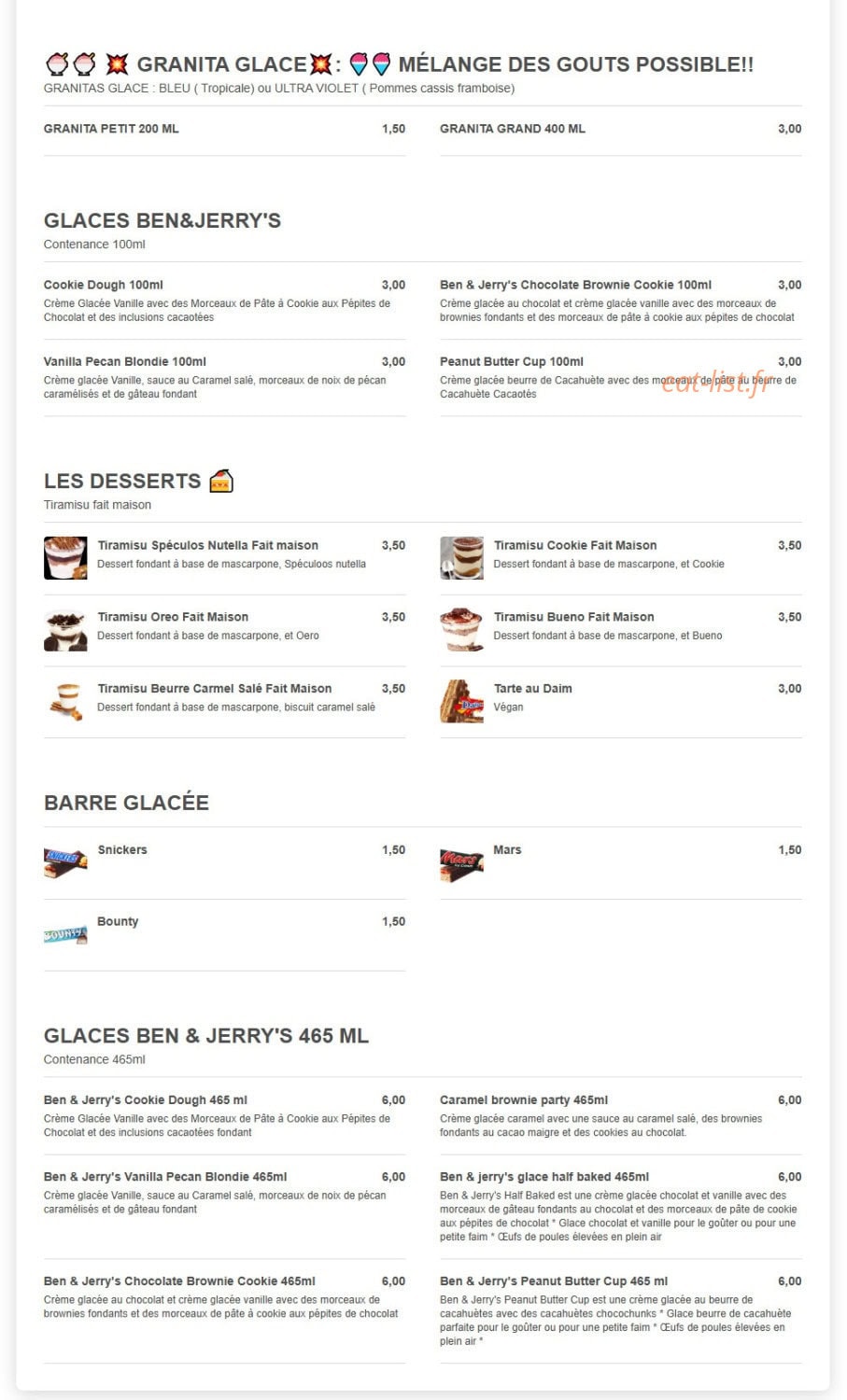 Best Food — carte page 5