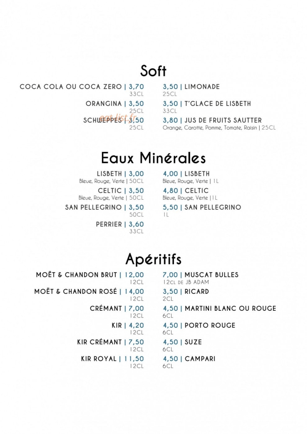 Brasserie K — carte page 5