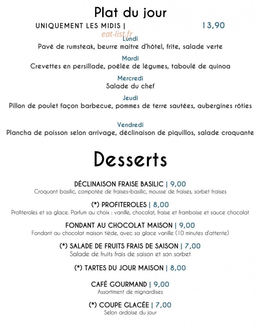 Brasserie K — carte page 4