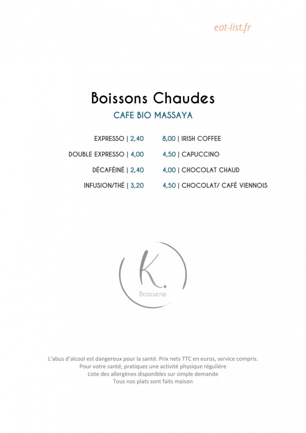 Brasserie K — carte page 8