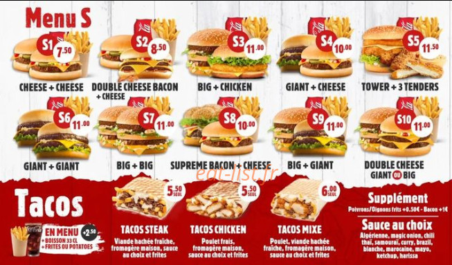 Burger Avenue — carte page 2