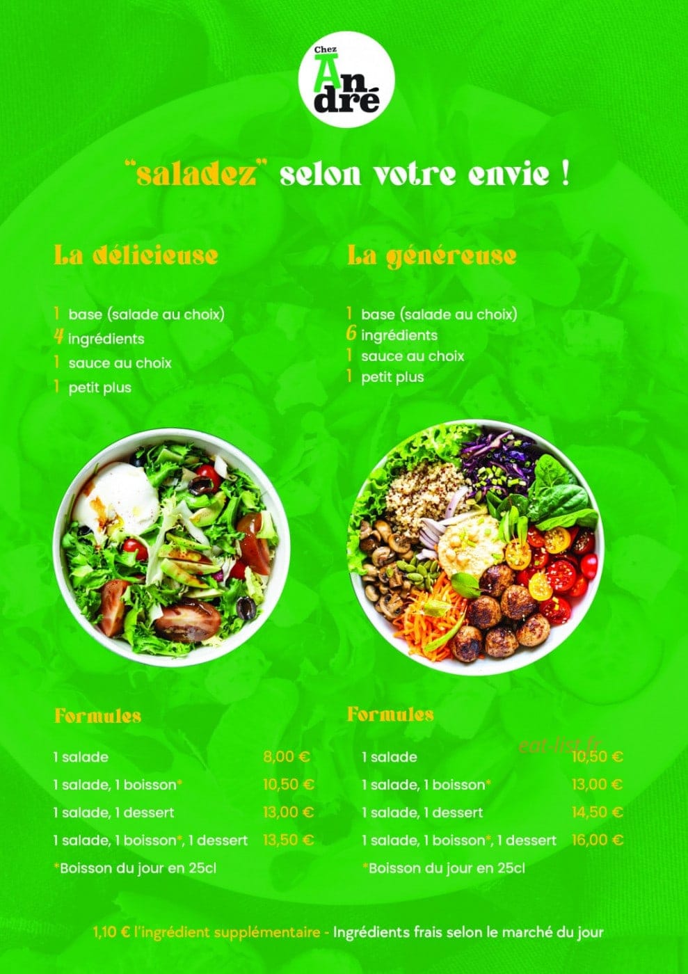 Chez André — carte page 1