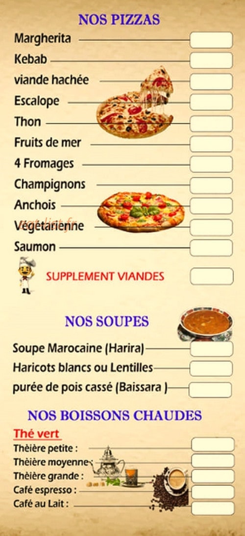 Chez Yasmine — carte page 3