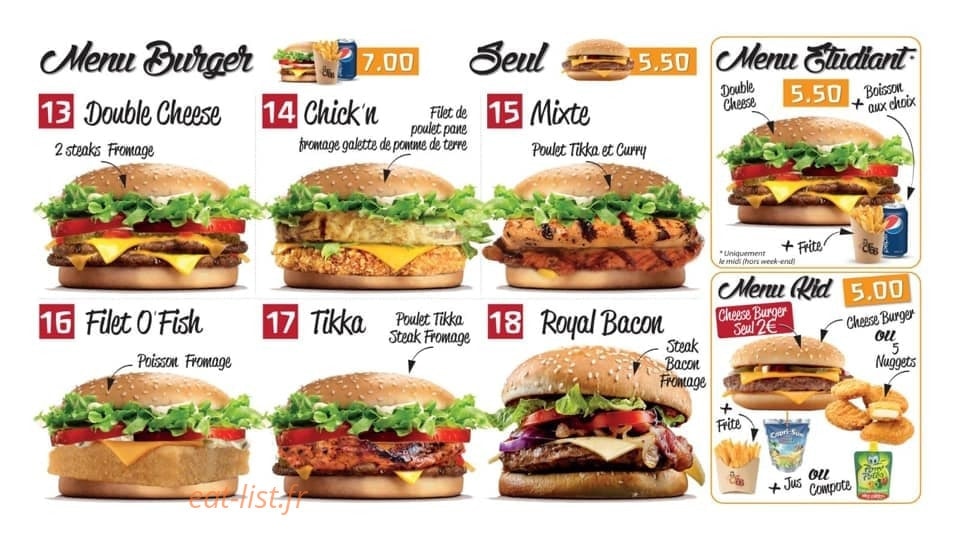 Chick'N Food — carte page 1