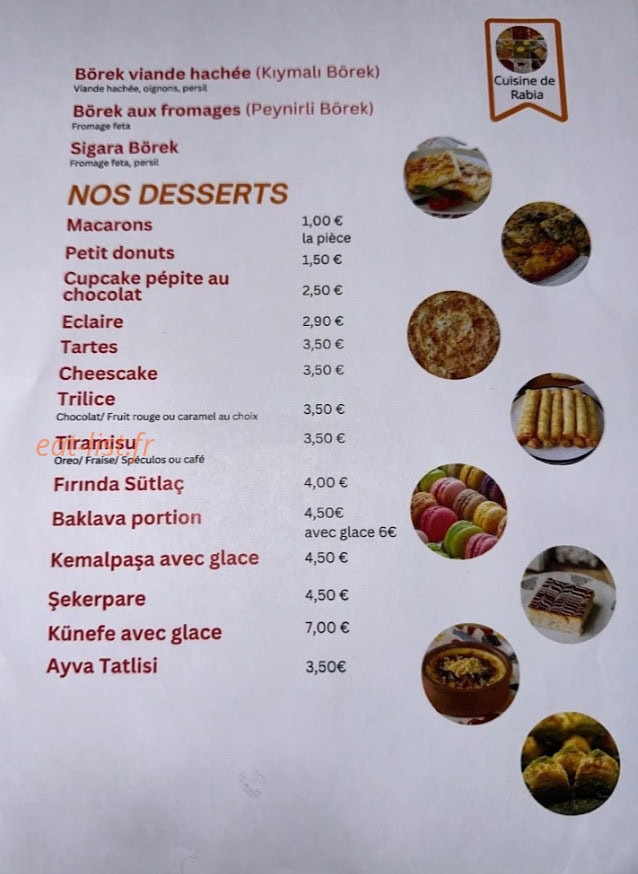 Cuisine de Rabia — carte page 2