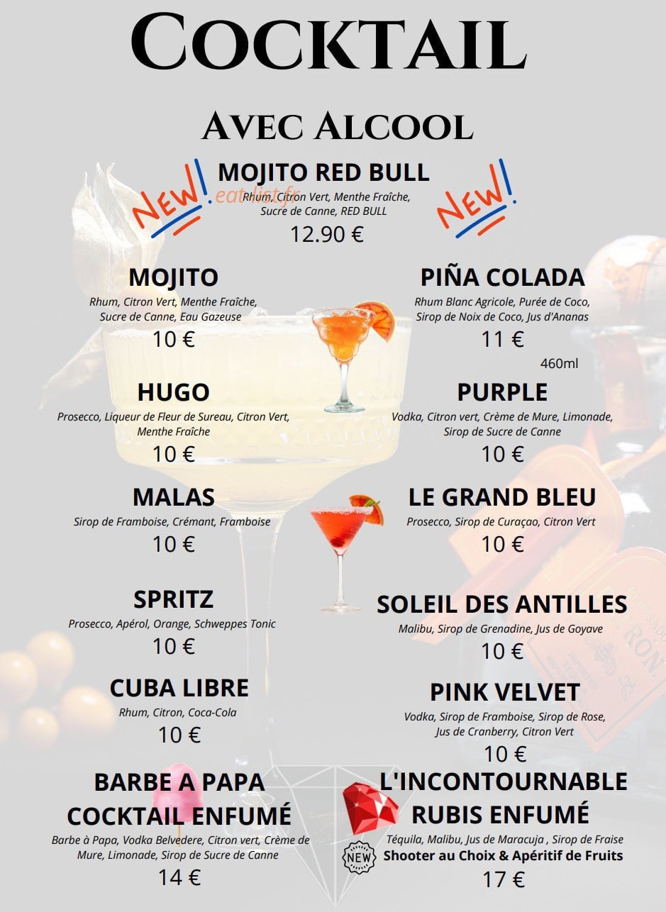 Diamonds Bar — carte page 9