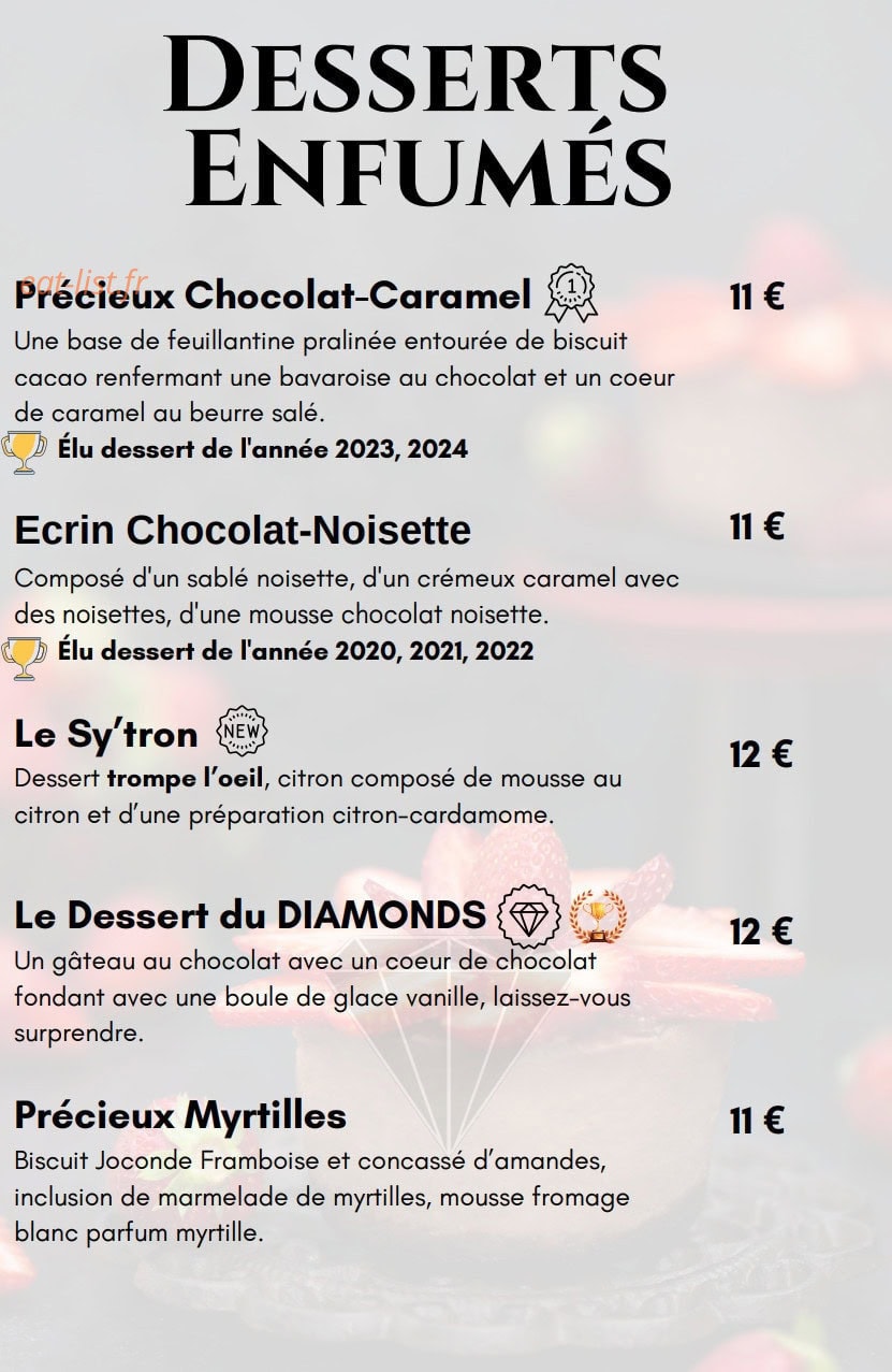 Diamonds Bar — carte page 18