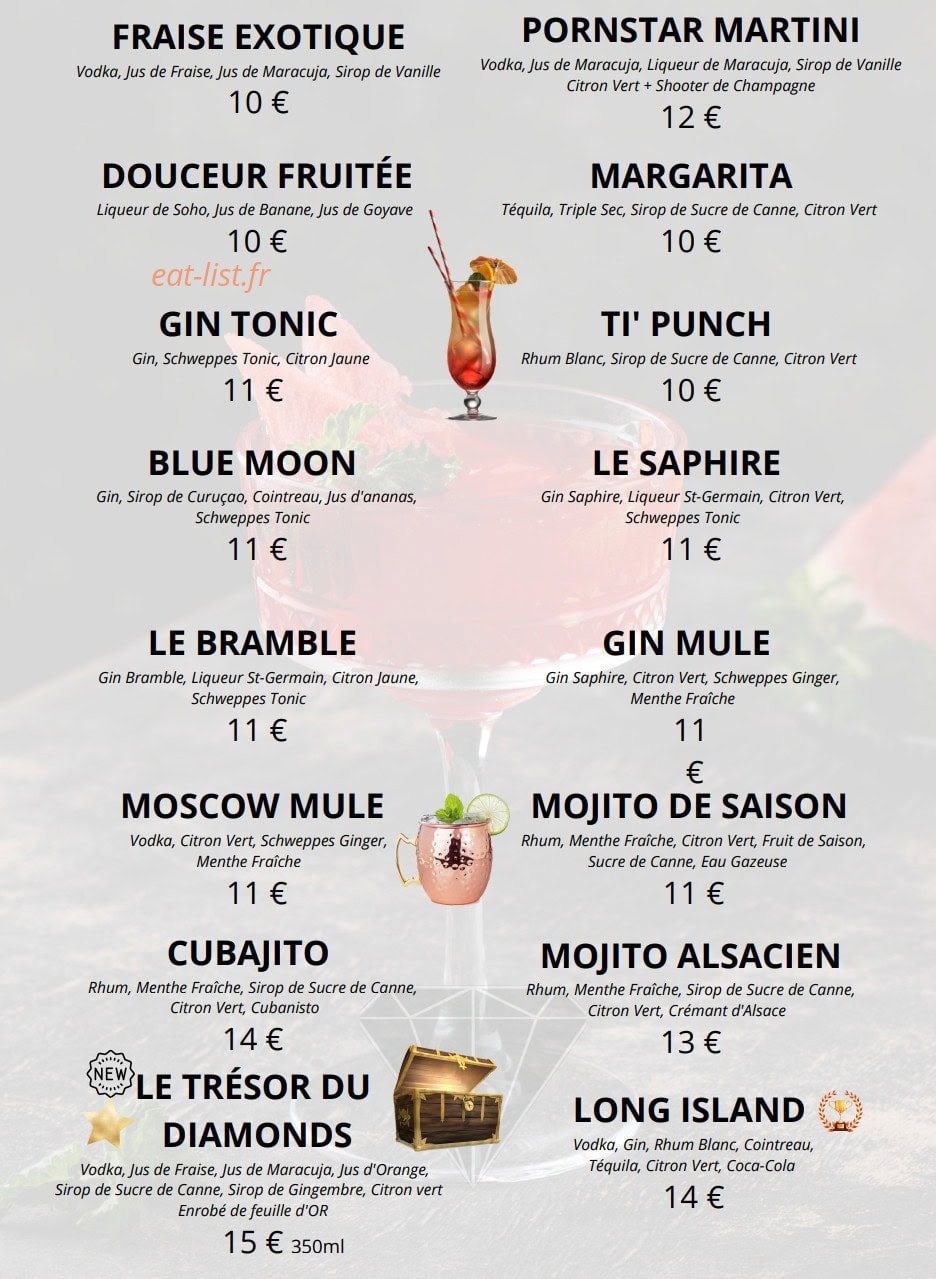 Diamonds Bar — carte page 10