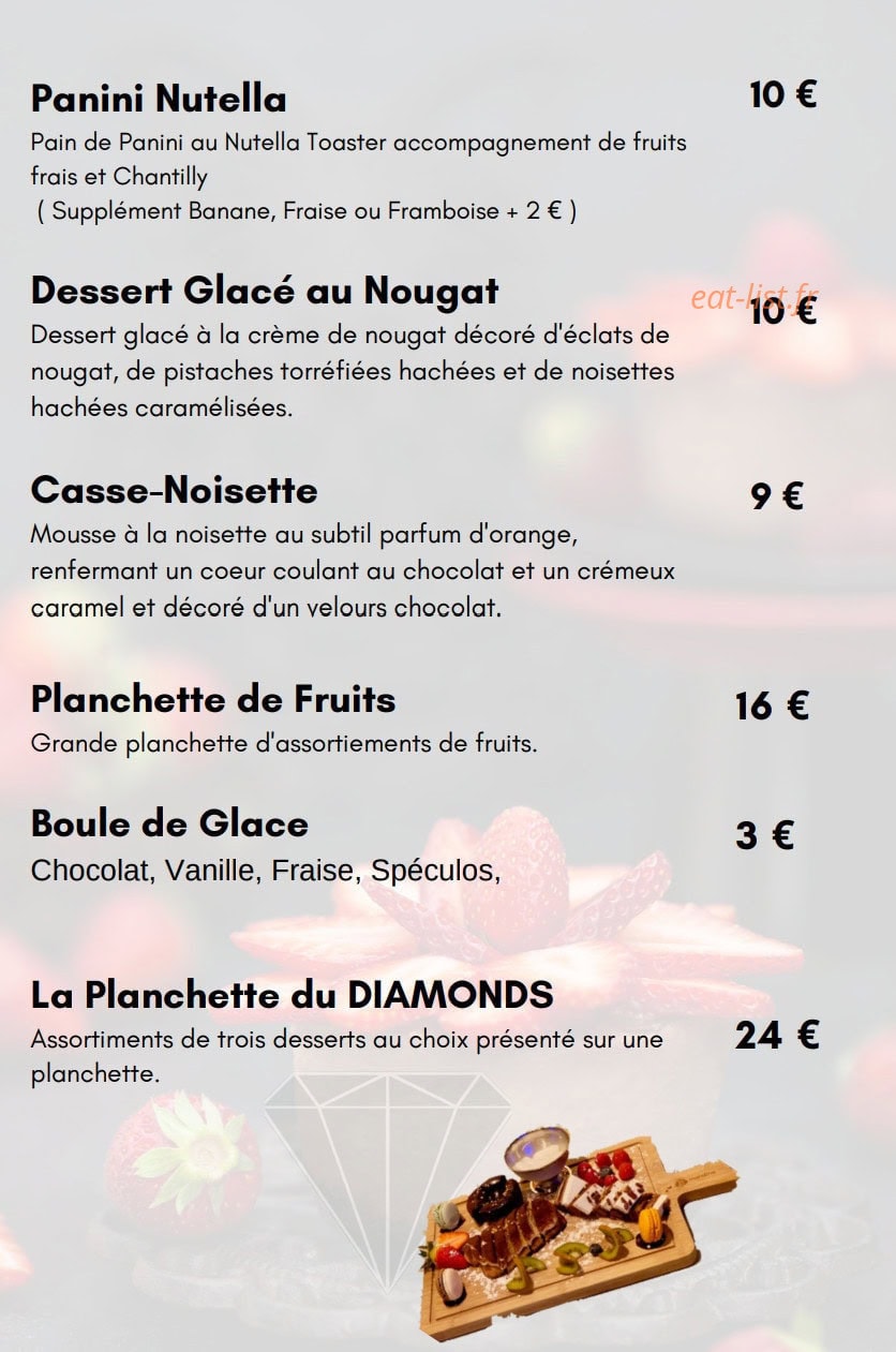 Diamonds Bar — carte page 19