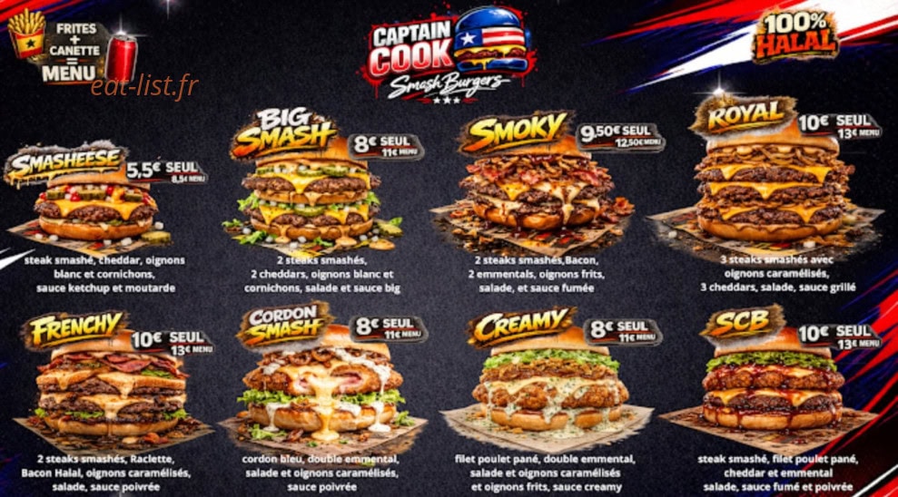 Carte et menu de Docteur Burger à Mulhouse — Smash burger
