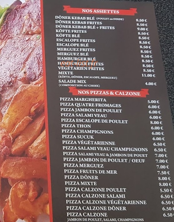 Doner kebab üngüt — carte page 1