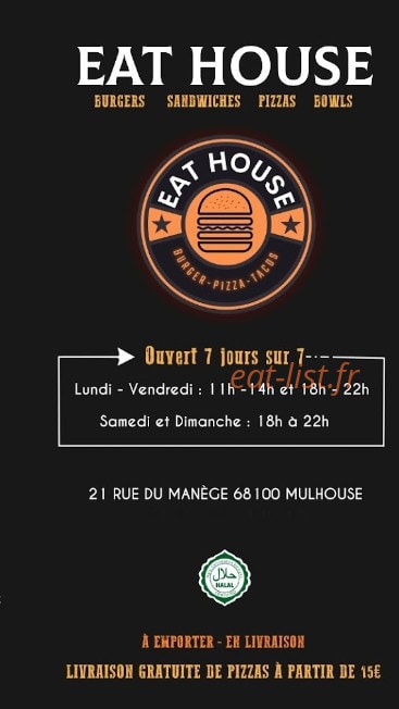 Eat House — carte page 1