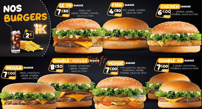 Food Korner — carte page 1
