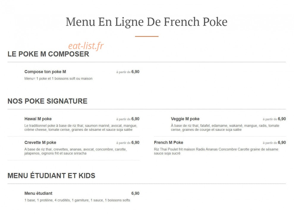 French Poke — carte page 1