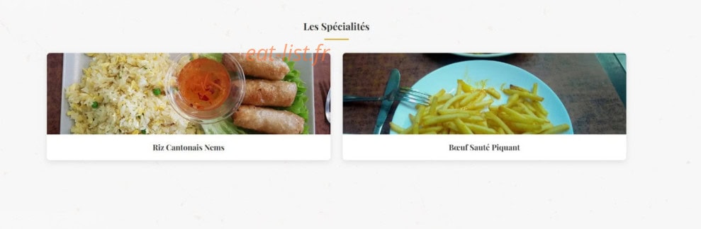 Carte et menu de Friterie Chinatown à Mulhouse — Les spécialités