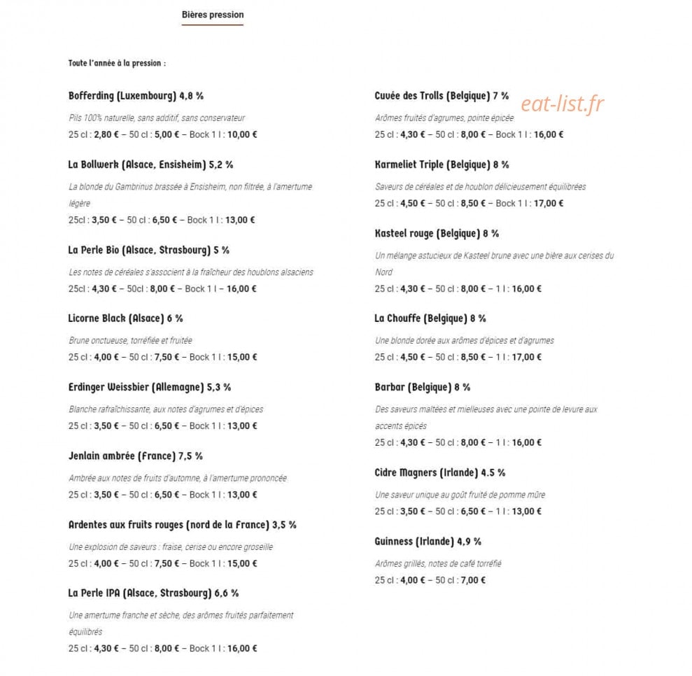 Gambrinus — carte page 1