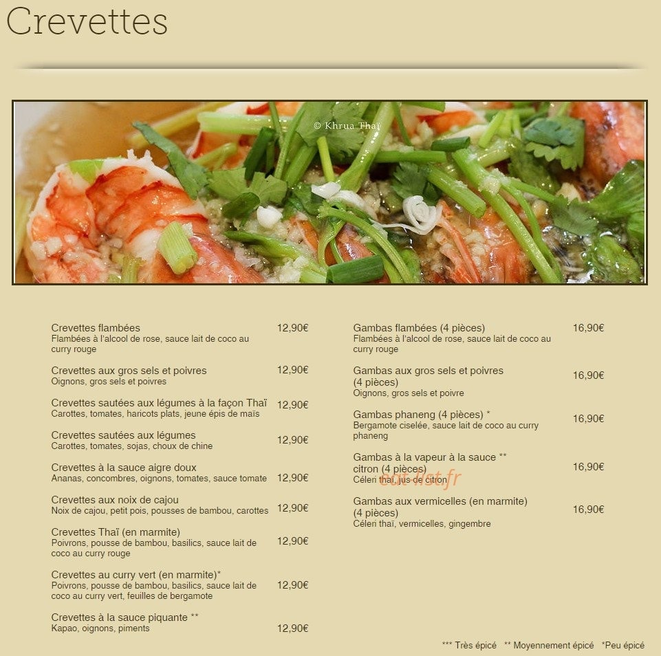 Khrua Thai — carte page 4