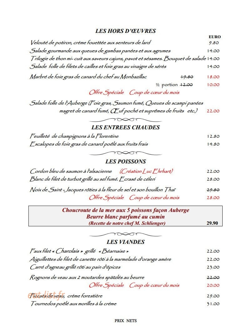L'Auberge Du Zoo — carte page 3