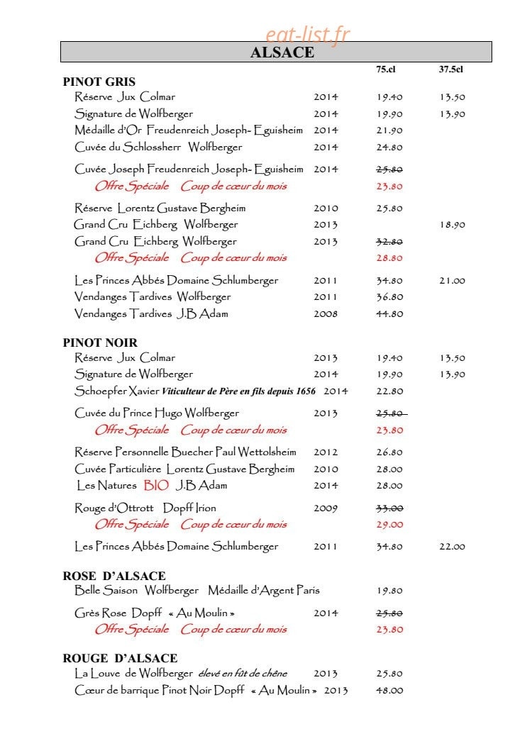 L'Auberge Du Zoo — carte page 6