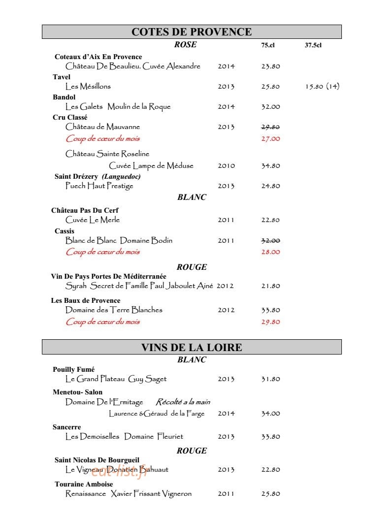 L'Auberge Du Zoo — carte page 8