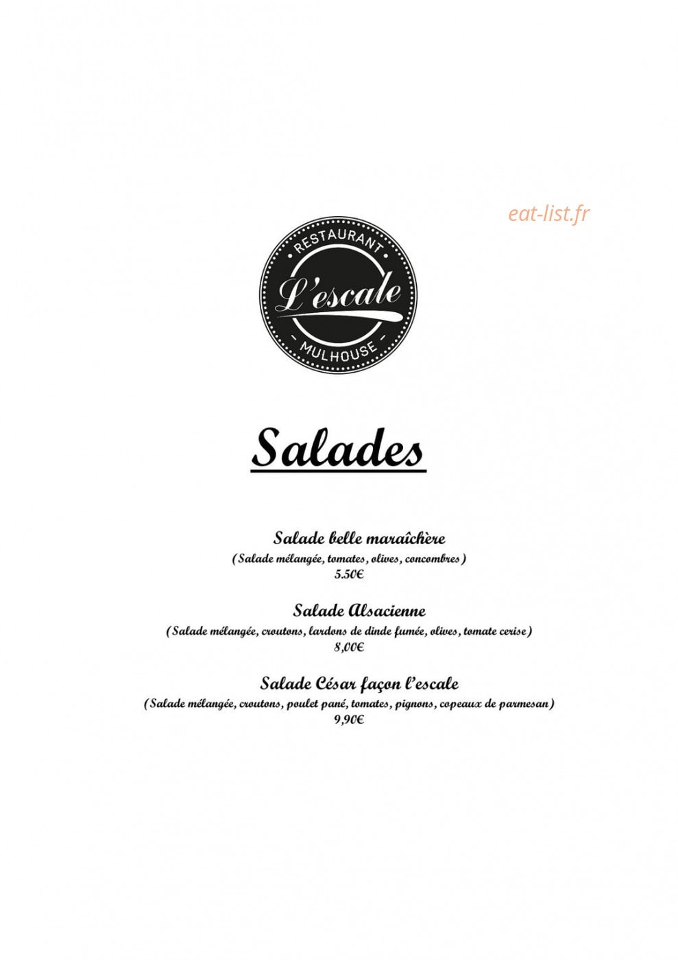 L'escale — carte page 1