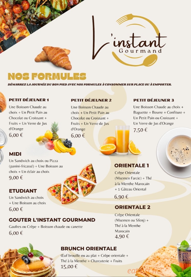 L’instant Gourmand — carte page 1
