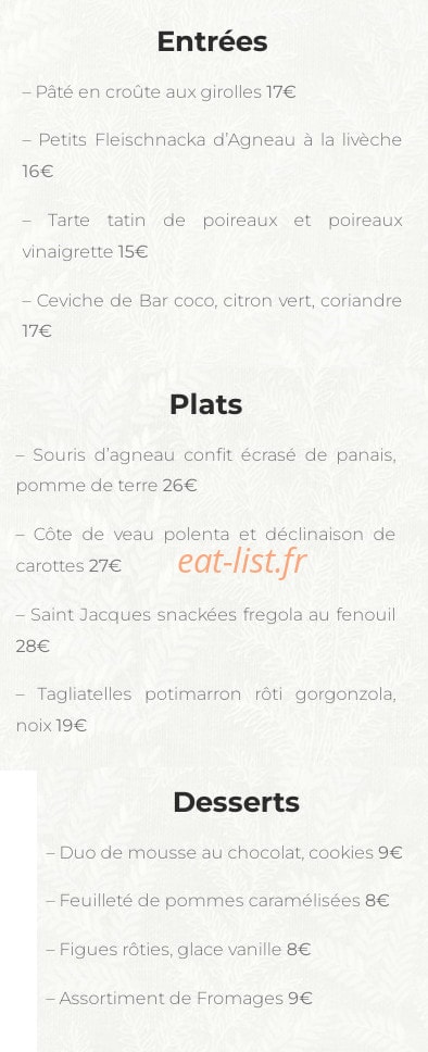 L'Oxalis — carte page 1