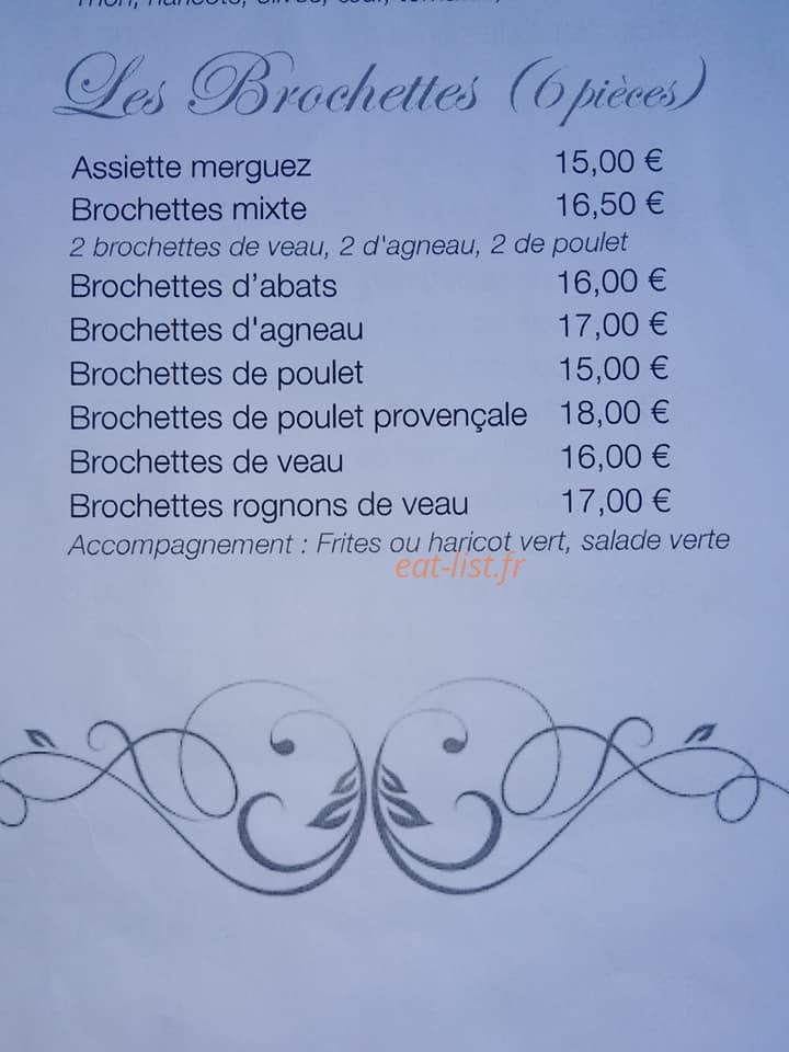 La Brochetterie — carte page 1