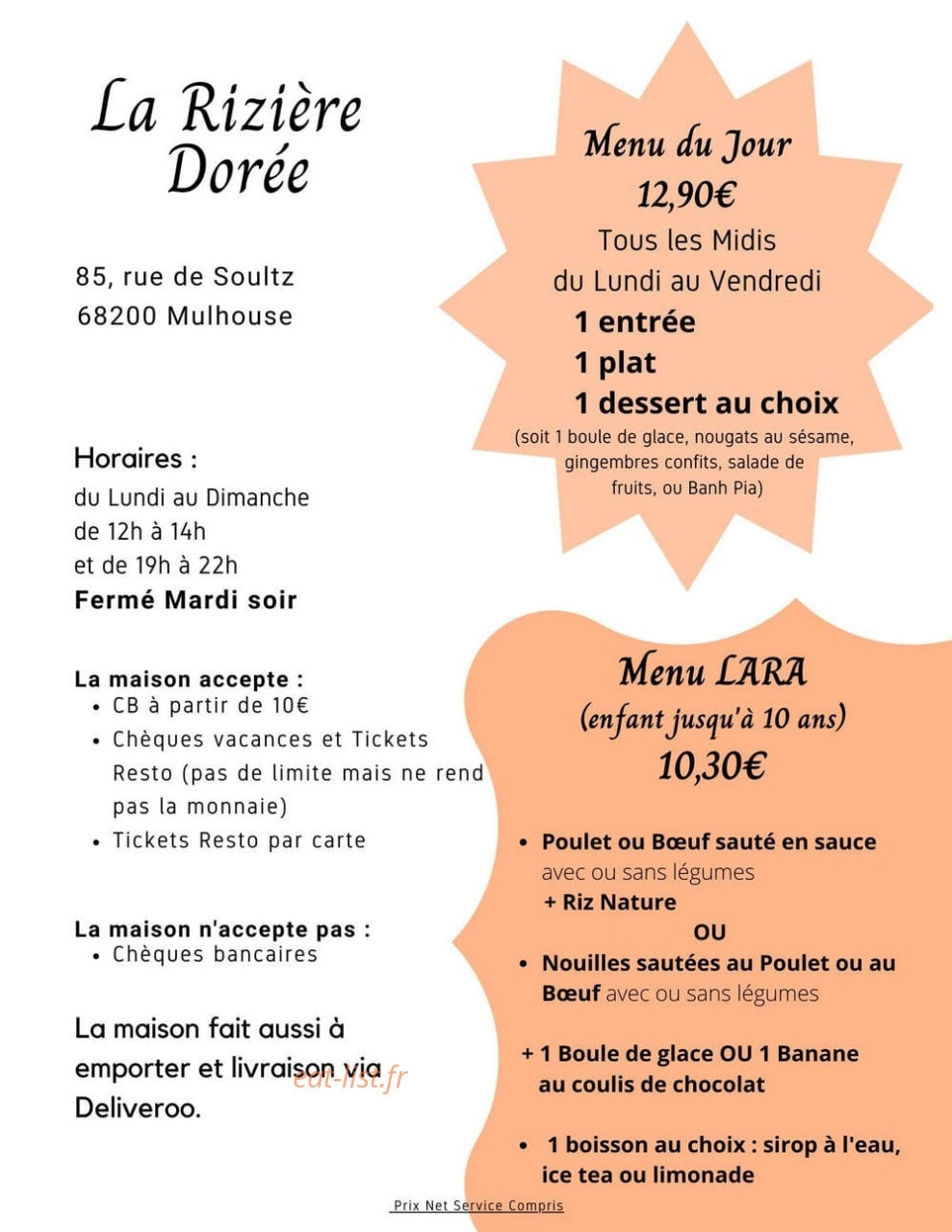 La Rizière Dorée — carte page 9