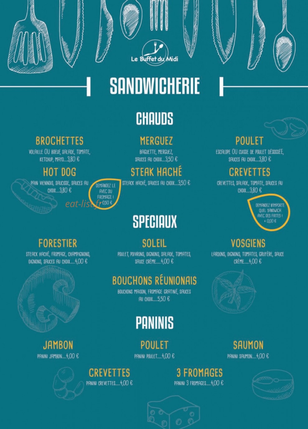 Le Buffet du Midi — carte page 4