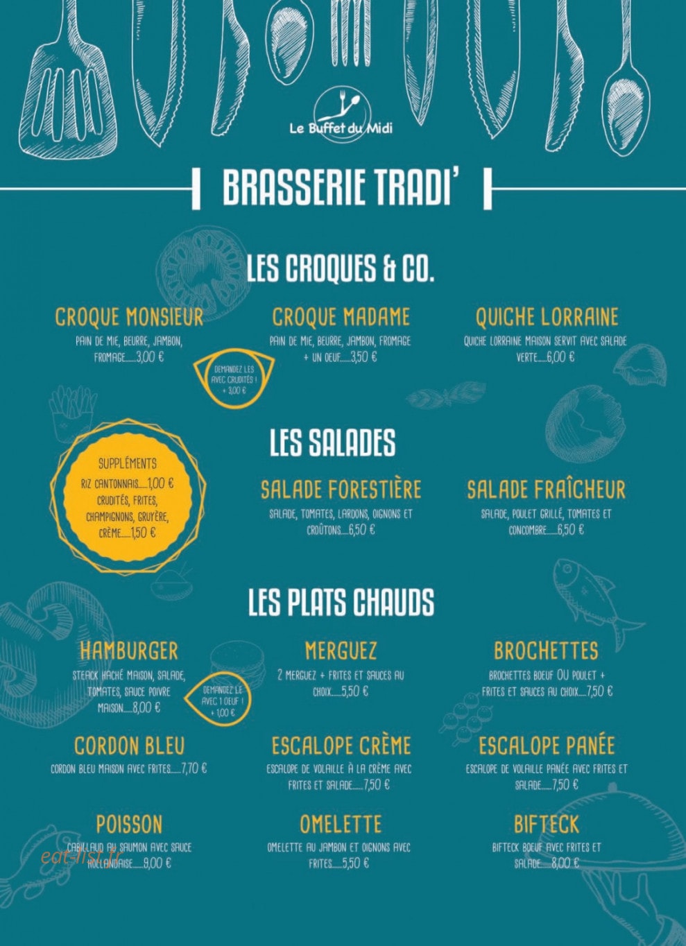 Le Buffet du Midi — carte page 2