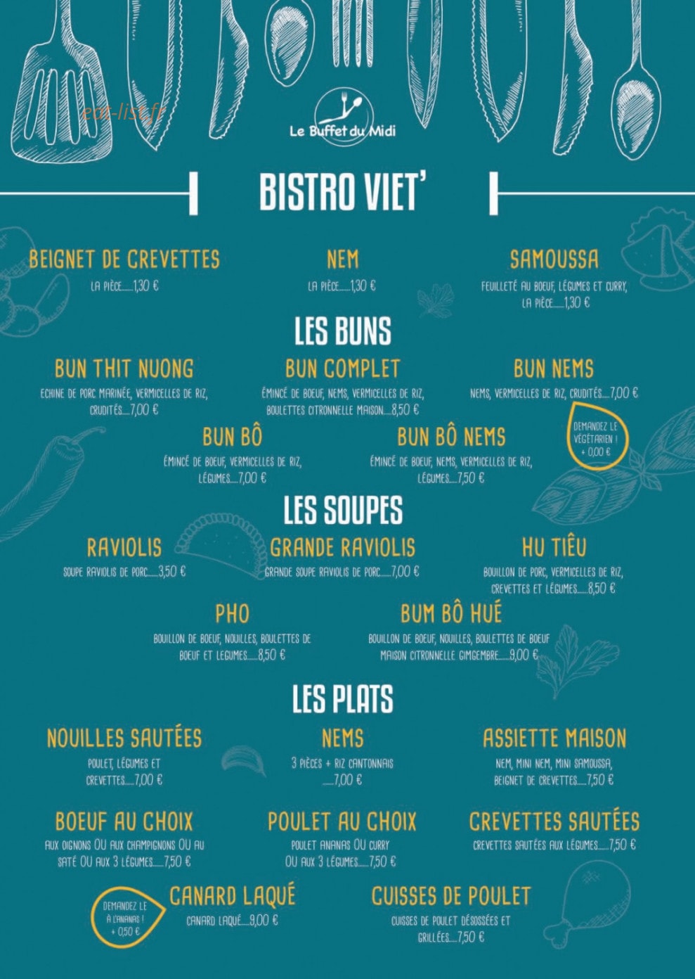Le Buffet du Midi — carte page 3