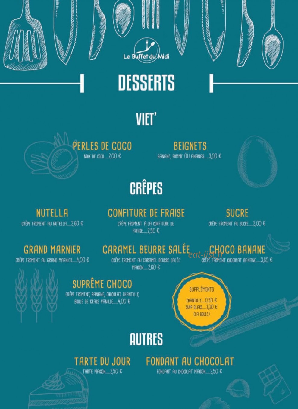 Le Buffet du Midi — carte page 5