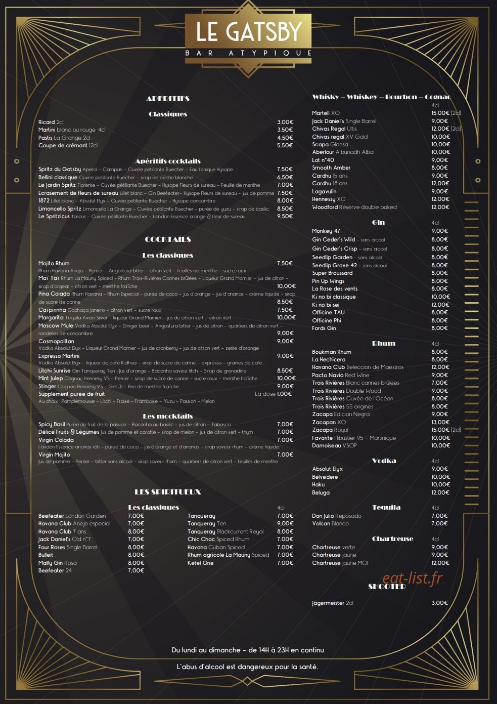 Le Gatsby — carte page 2