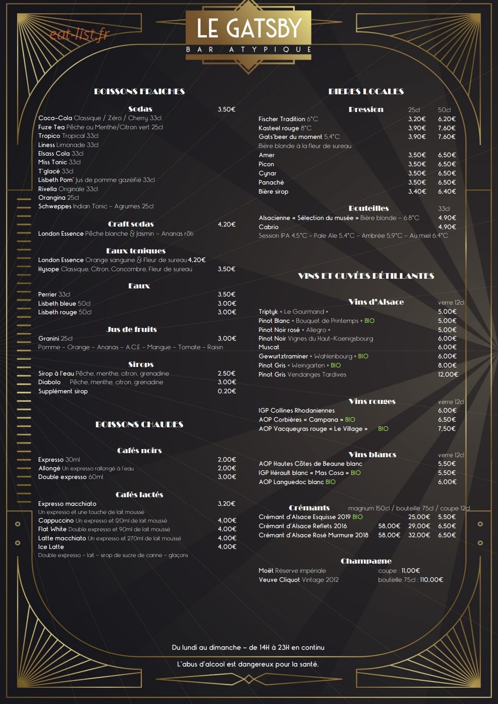 Le Gatsby — carte page 1