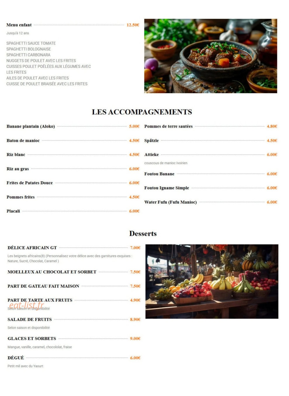 Le Restaurant GT — carte page 4