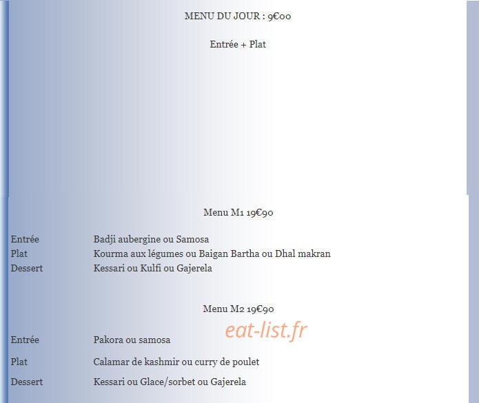 Le Tajmahal — carte page 5