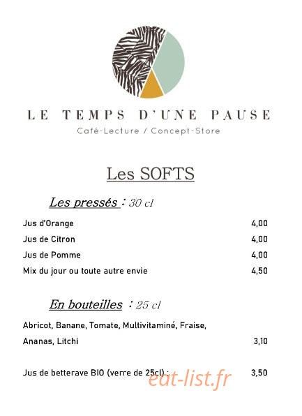 Le Temps D’une Pause — carte page 7