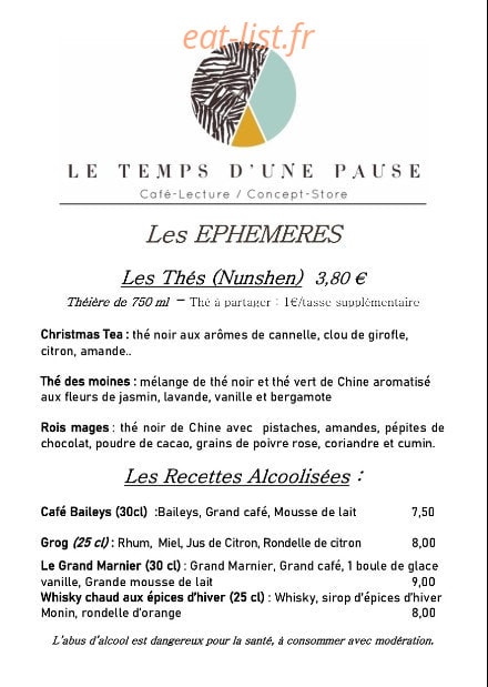 Le Temps D’une Pause — carte page 3