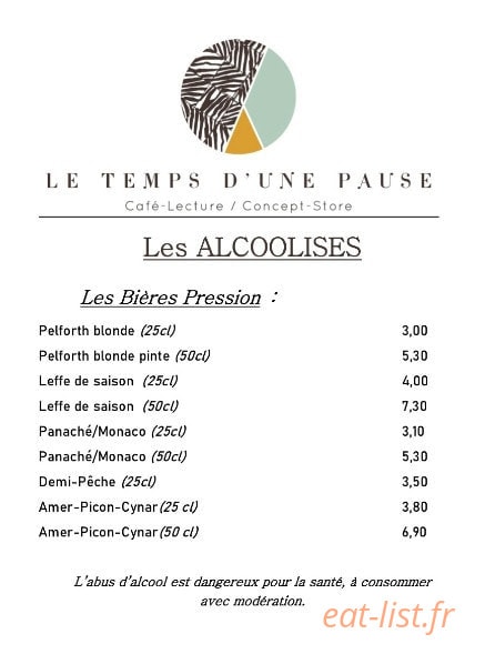 Le Temps D’une Pause — carte page 6
