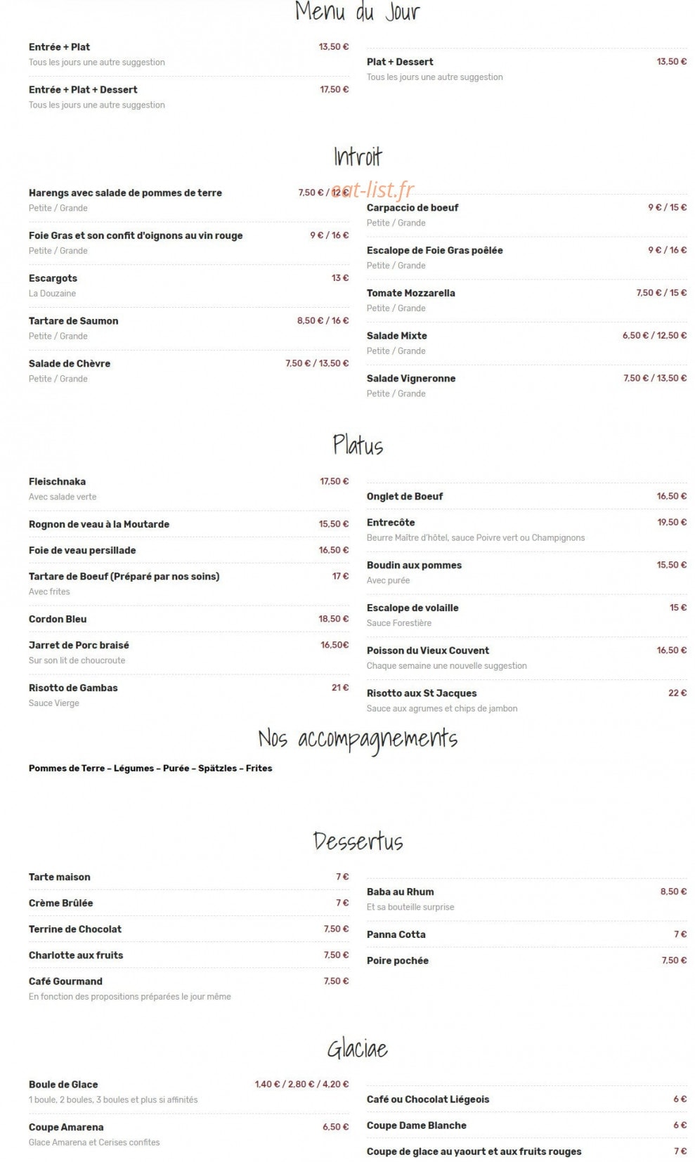 Le Vieux Couvent — carte page 1