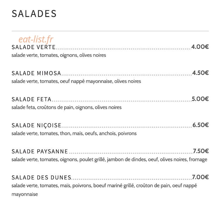 Les Dunes — carte page 1