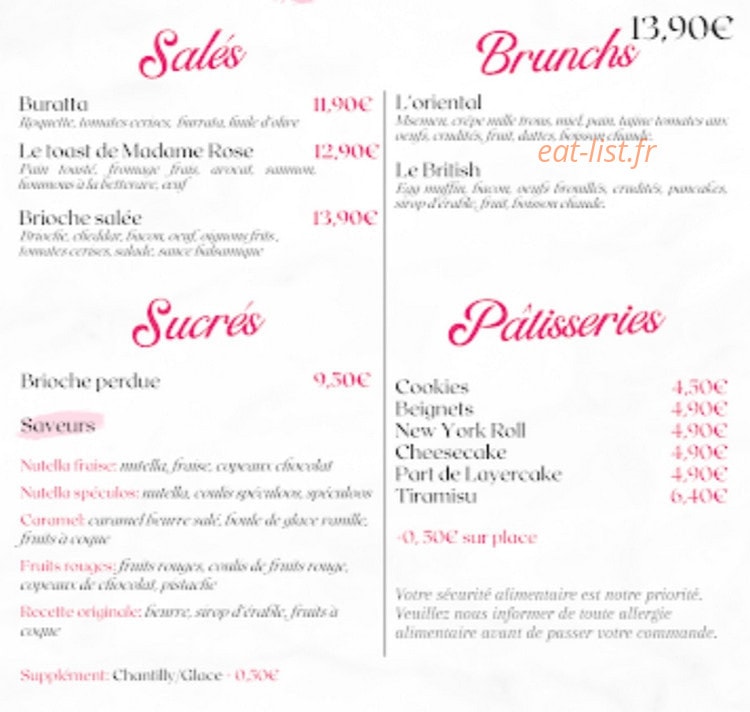 Madame Rose — carte page 1