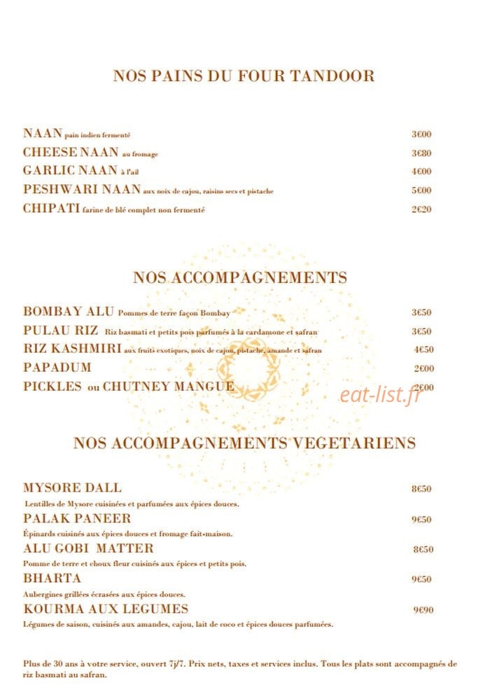 Maharaja — carte page 6